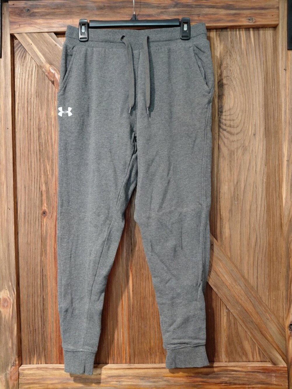 Under Armour Women’s Medium Gray Fleece Jogger Sweatpants Drawstring Pockets